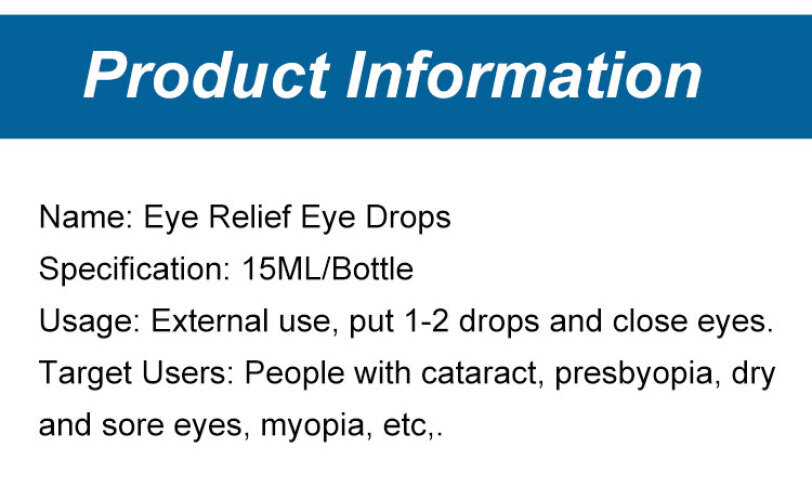 Herbal Formula Eye Relief Eye Drops Liquid eye drops