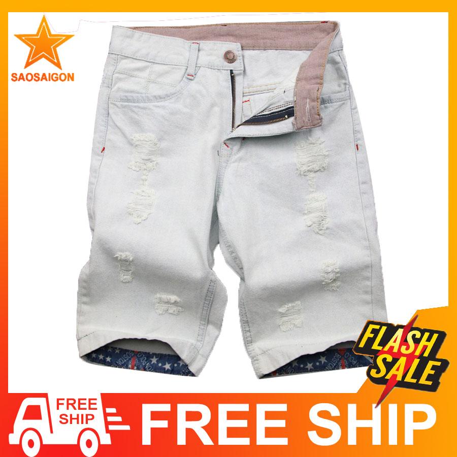 [Hoàn Tiền 15%] [HCM]Quần short jean nam vải đẹp không phai màu SG33 Saosaigon  quần short denim | quần denim | quần bò | quần ngố