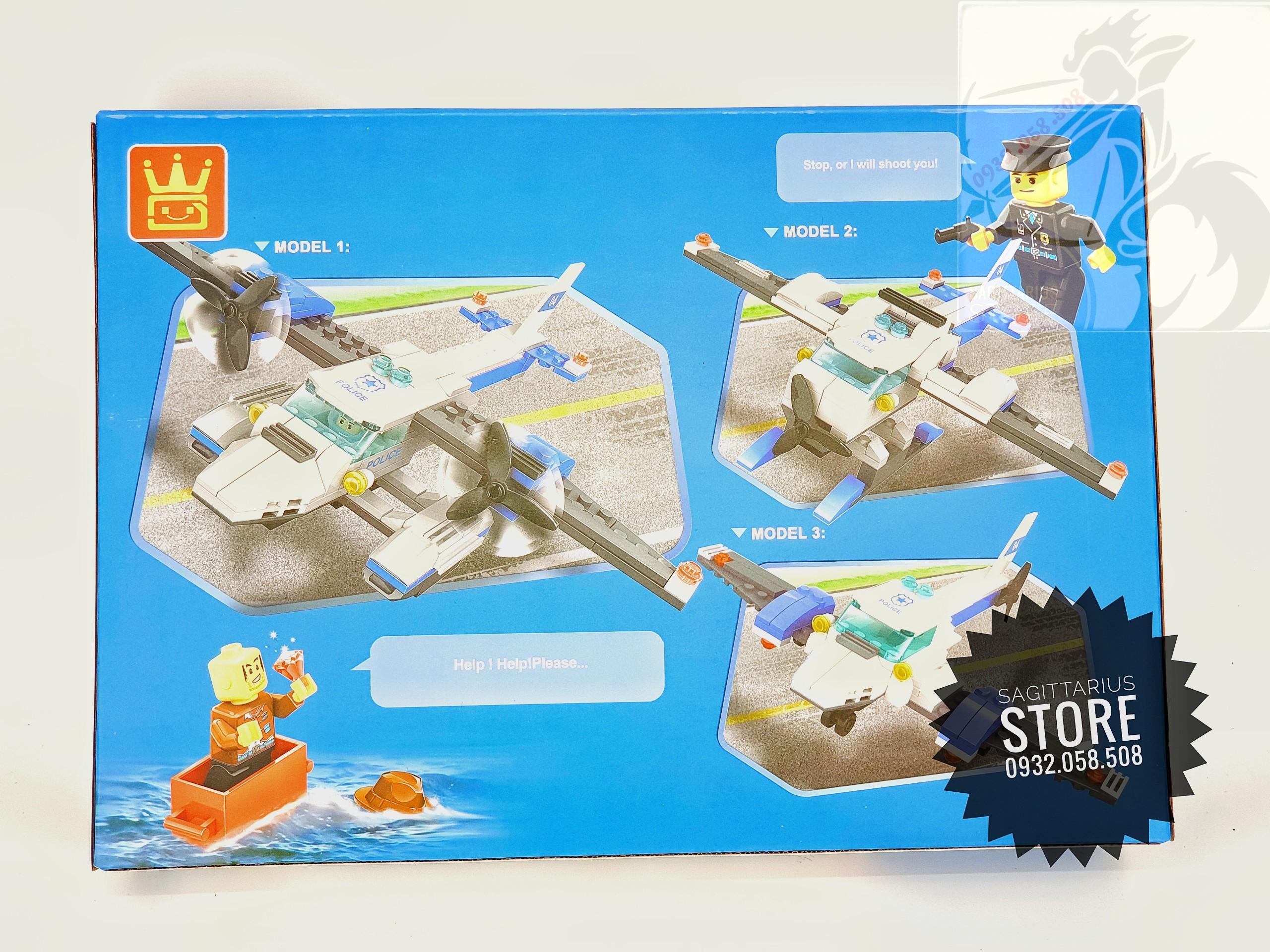 [HCM]Bộ Lego Wange 51014 Lắp Ráp Thủy Phi Cơ Police ( 174 Mảnh )
