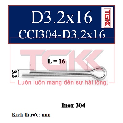 Chốt chẻ inox 304 d3.2