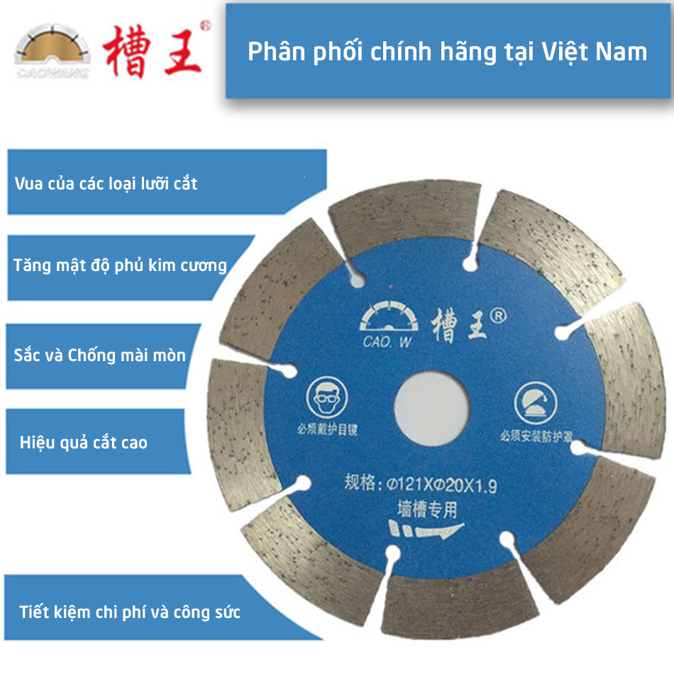 Lưỡi cắt rãnh tường Caowang Ø121 mm