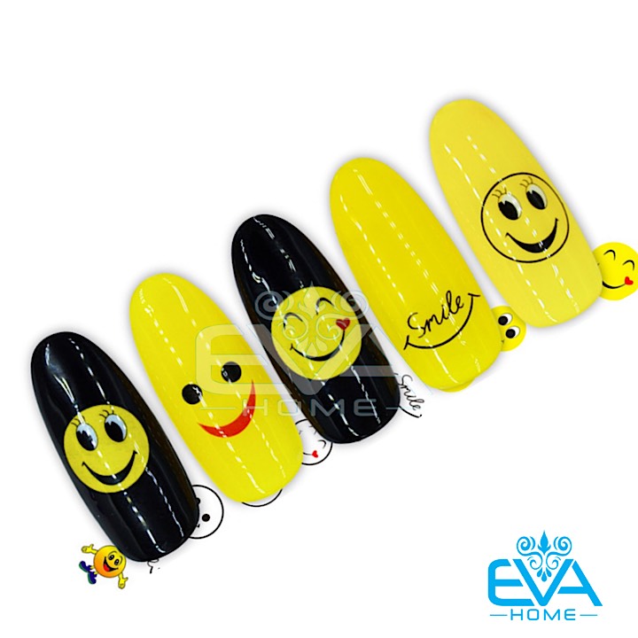 [HCM]Decal Dán Móng Tay 3D Nail Sticker Hoạ Tiết Icon Mặt Cười EB111