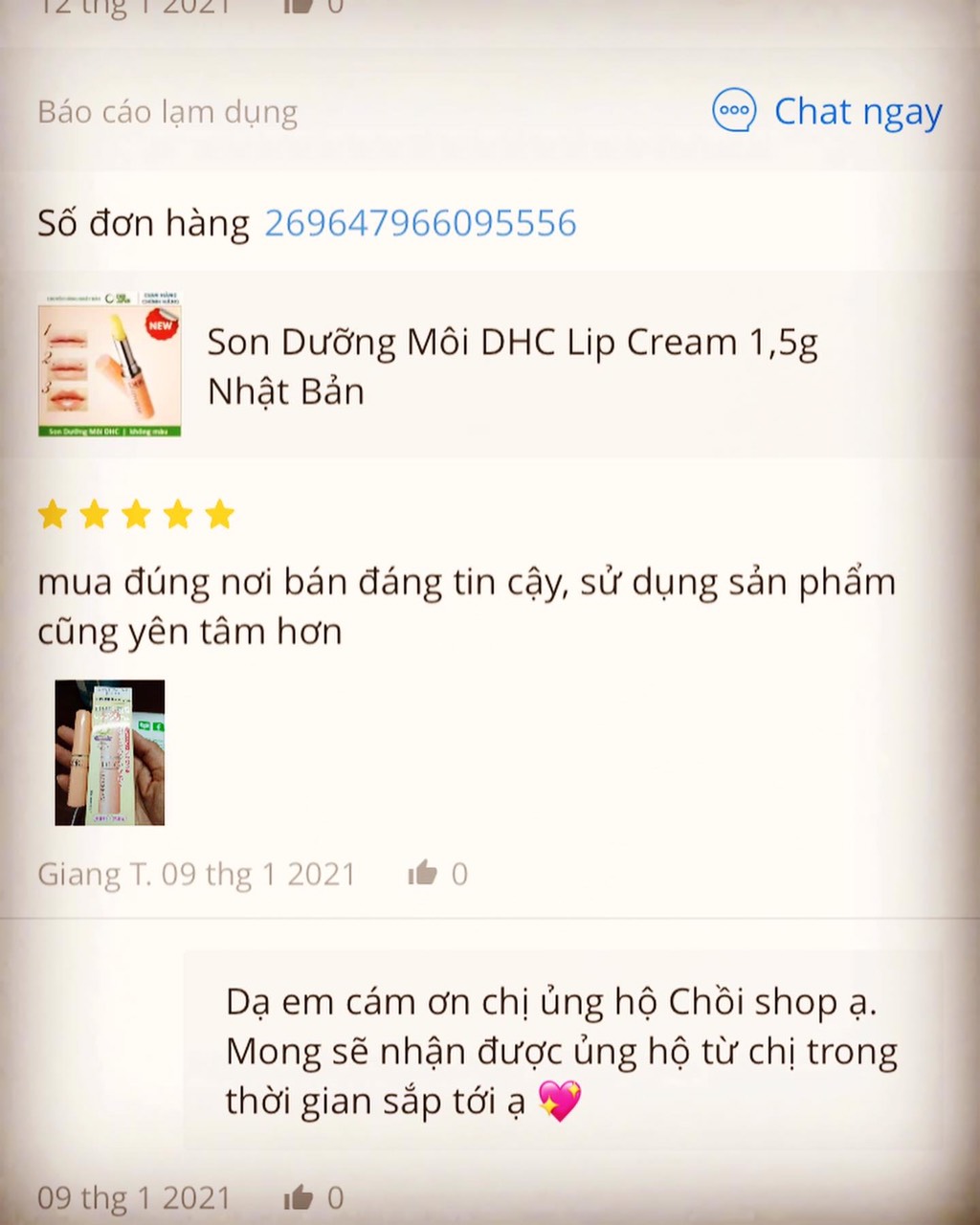 Son dưỡng môi DHC Lip Cream 1.5g Nhật bản