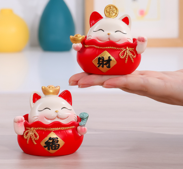 SÉT MÈO THẦN TÀI MAY MẮN TRANG TRÍ TAPLO M02