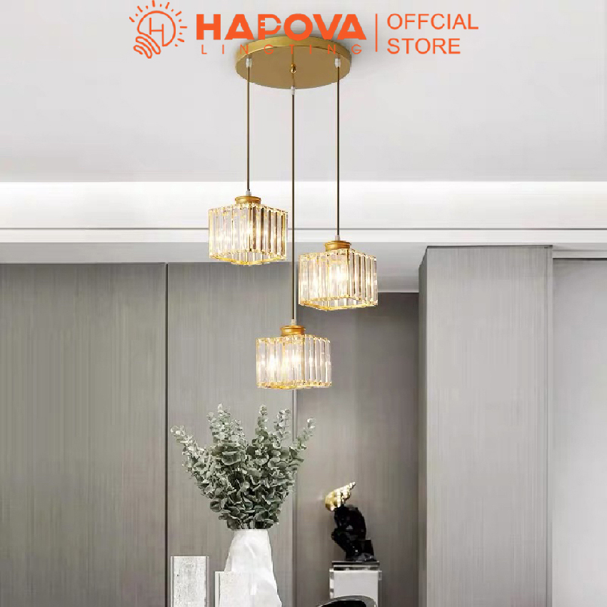 Đèn thả trần trang trí HAPOVA TISER bộ 3 pha lê 9575/3