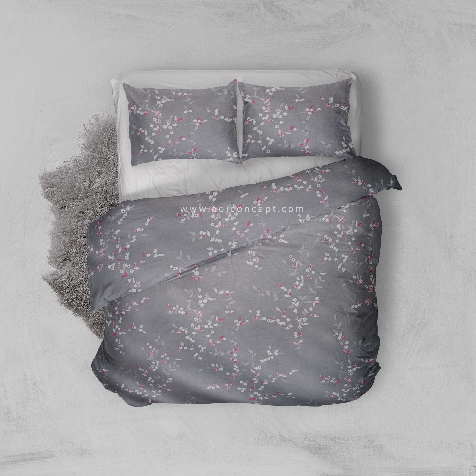 Bộ chăn gối 3 món cotton satin à ơi concept cao cấp họa tiết, set 2 vỏ gối, 1 vỏ mền 100% cotton hàn quốc