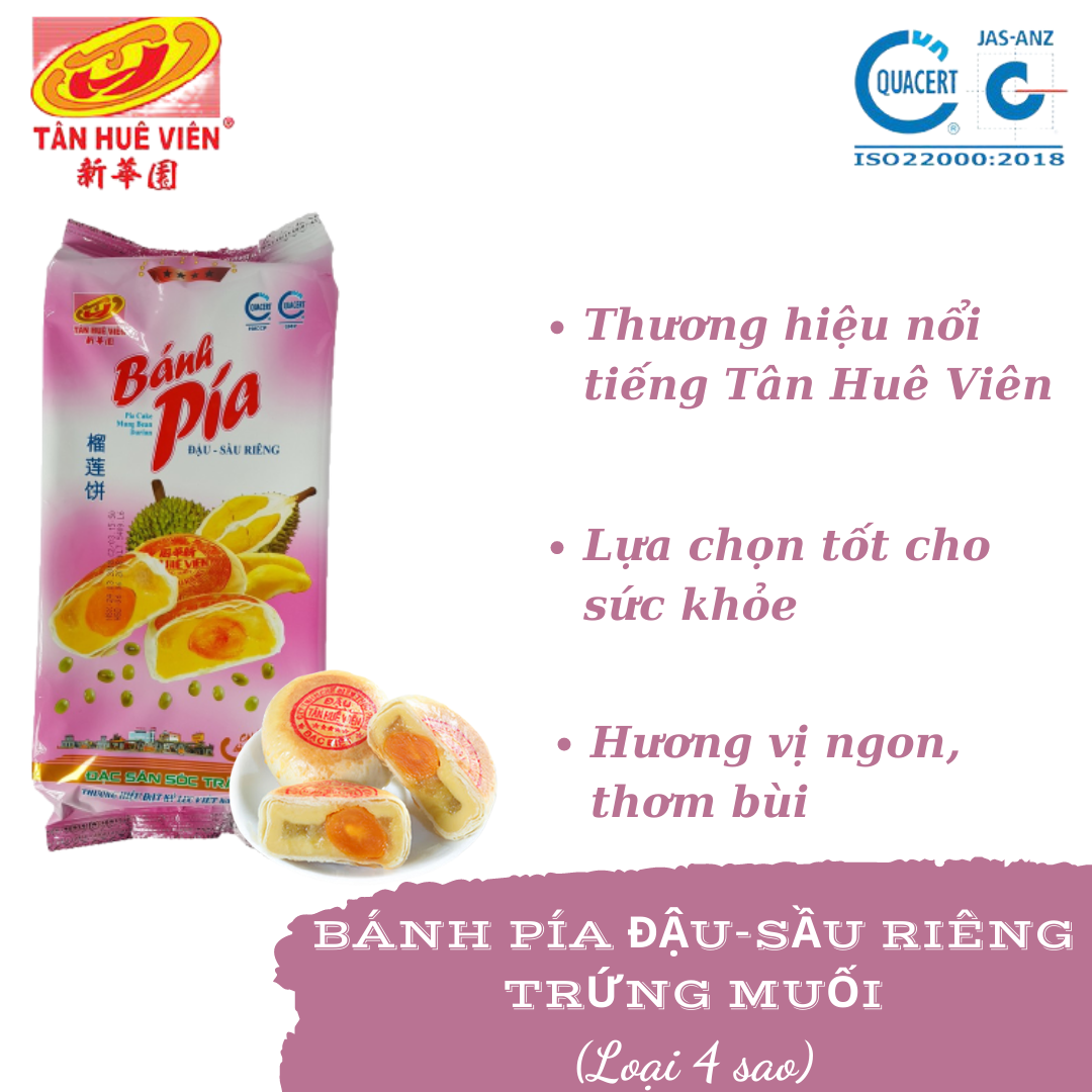 BÁNH PÍA ĐẬU XANH-SẦU RIÊNG LOẠI 4 SAO (540g_4 cái)