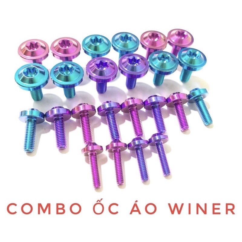 (GR5 XỊN ) Combo 24 ốc titan gắn full dàn áo winner V1 cực đẹp