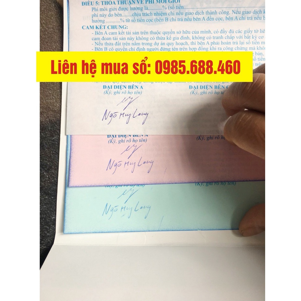 Combo 2 Sổ Hợp Đồng Đặt Cọc Nhà Đất 3 Liên Mẫu Mới
