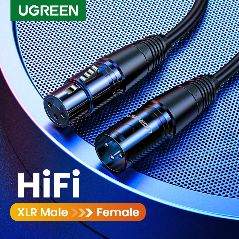 Ugreen 3pin xlr male to female microphone audio extension cable - intl