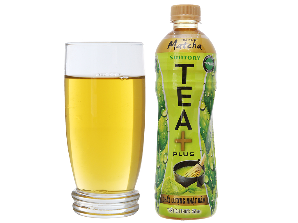 6 chai trà xanh matcha Tea Plus 455ml