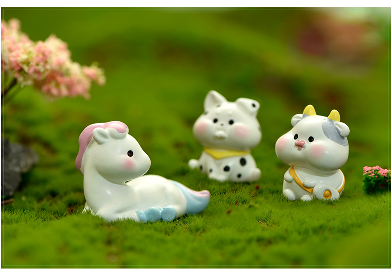 Phụ kiện trang trí tiểu cảnh: 12 con giáp phiên bản chibi