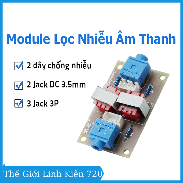Module cách li lọc nhiễu âm thanh in/out jack Audio