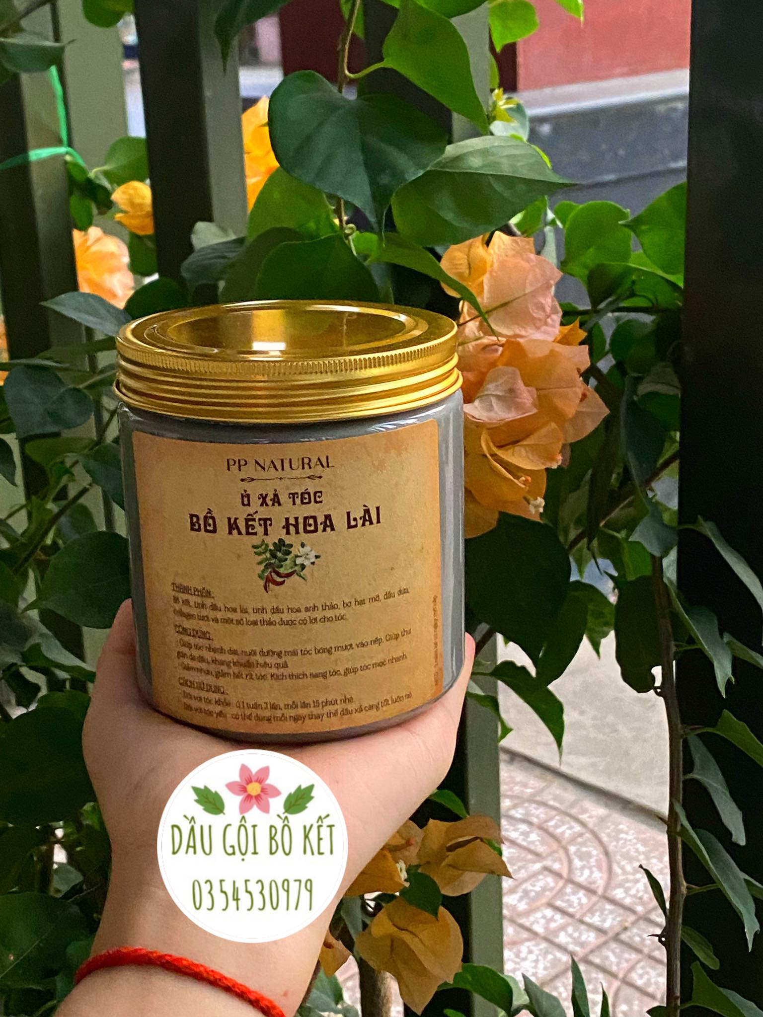 Pp natural - ủ xả tóc bồ kết hoa lài 300-600gr - ủ tóc mềm mượt - giảm rụng - giảm gàu - giúp tóc chắc khoẻ - bóng mượt