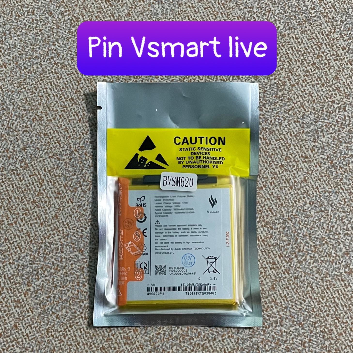 pin điện thoại Vsmart Live mã BVSM-620 (ZIN)