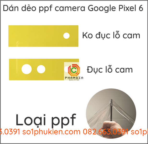 Dán camera Google Pixel 6 dẻo ppf bảo vệ