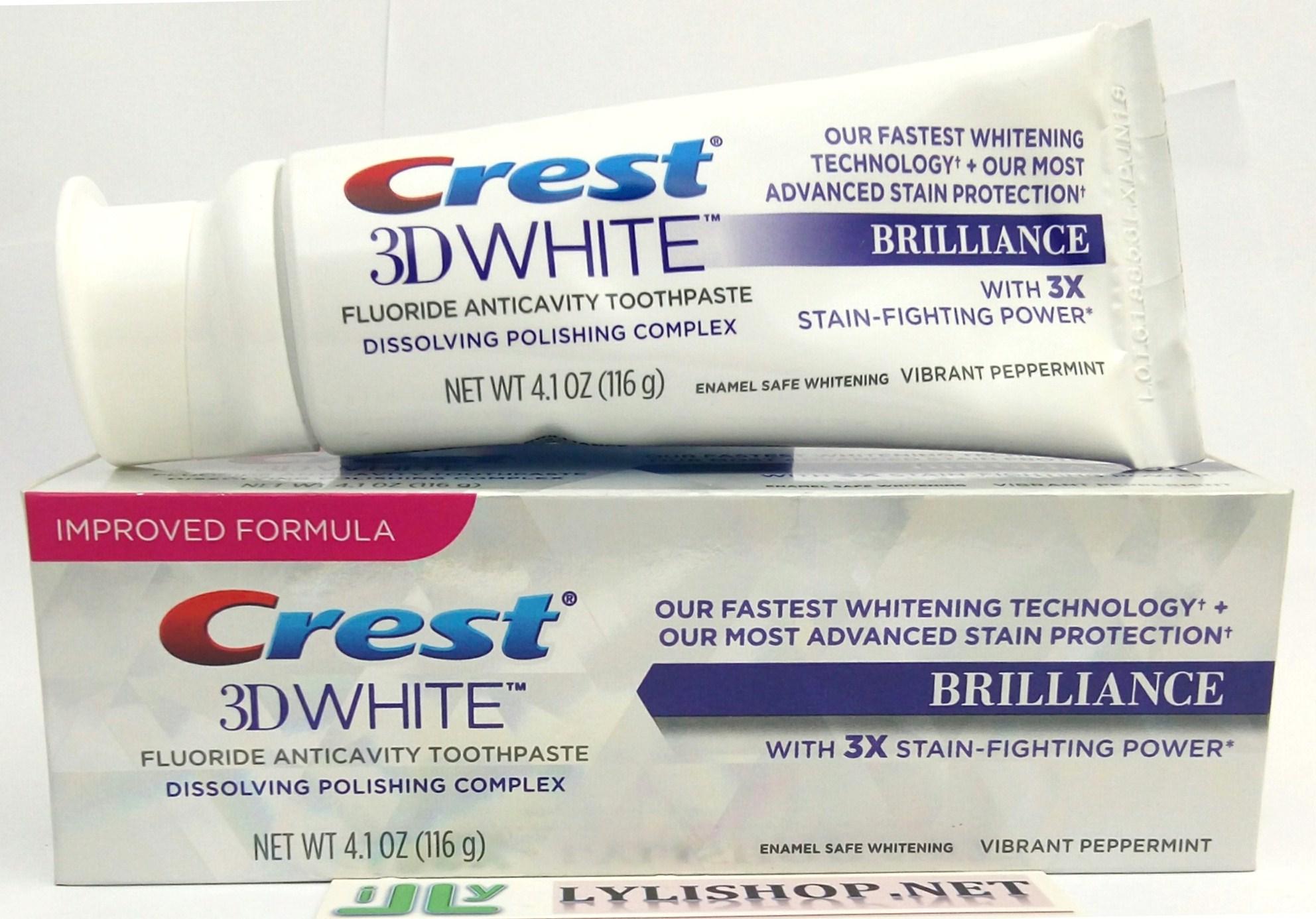 Combo 2 Kem đánh răng 3D Crest White Nhập Mỹ