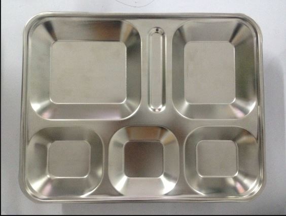 Khay đựng cơm inox có nắp loại lớn