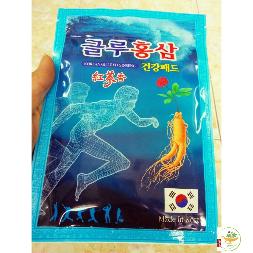 Cao Dán Hồng Sâm Glu Xanh Hàn Quốc. túi 20 miếng