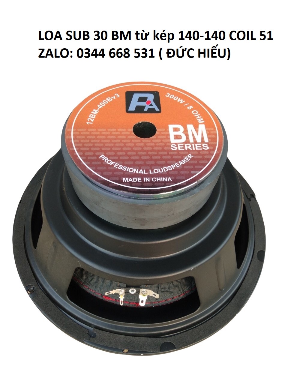 1 CỦ LOA SUB BASS 30 BM PAUDIO TỪ KÉP 140-140 COIL 51-LOA SUB ĐIỆN
