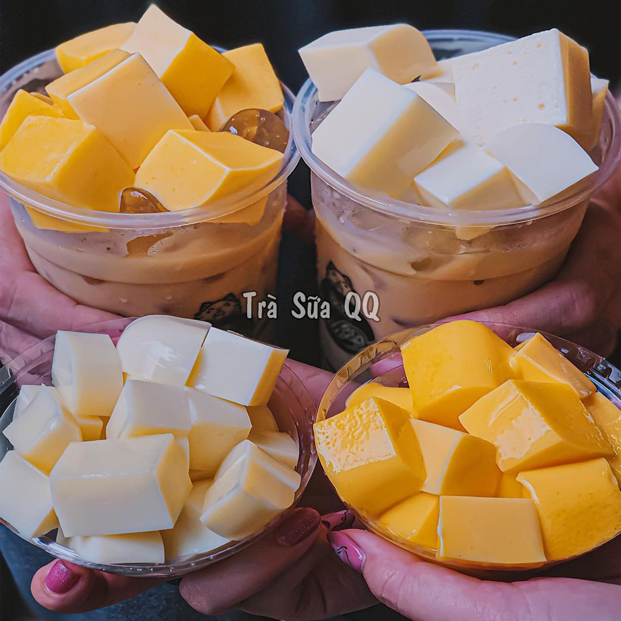 BỘT LÀM PUDDING TRỨNG, KHOAI MÔN, DÂU, SOCOLA, MATCHA - TOPPING TRÀ SỮA