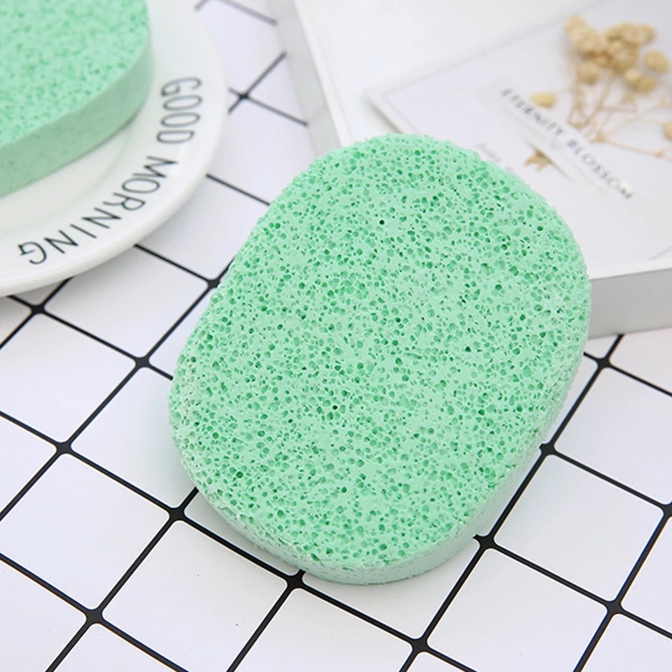 Bông Bọt Biển Rửa Mặt Đa Năng Sạch Sâu Chất Lượng Cao Cấp Deep Cleansing Puff Face Round Makeup Remover Tool Natural Wood Pulp Sponge Clleulose Compress Comestic Puff Facial Wash Spong Good Quality