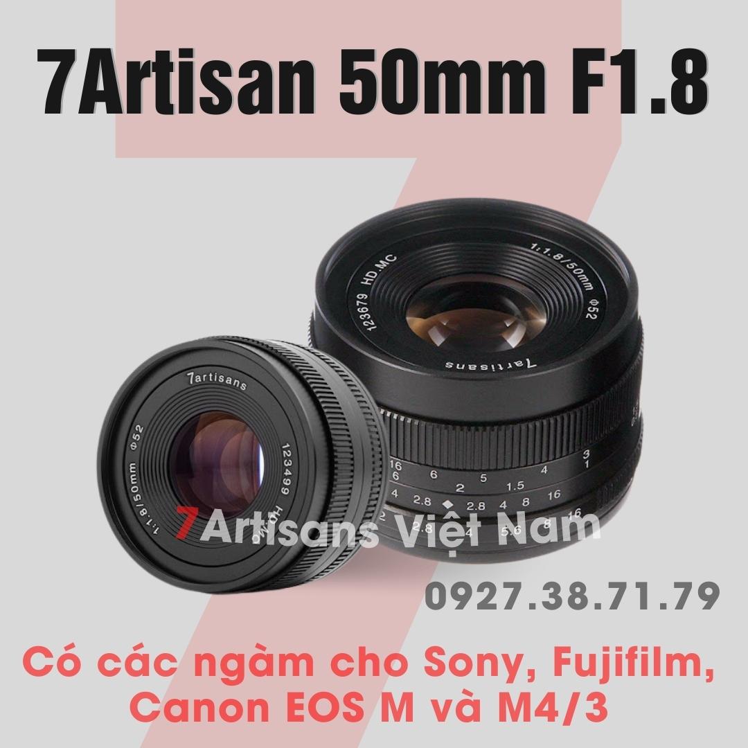 Ống kính 7Artisans 50mm F1.8 Mark II chân dung giá rẻ cho Fujifilm, Sony