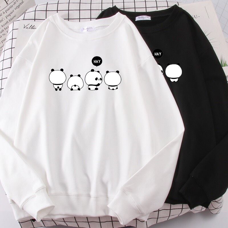 [Hoàn Tiền 15%] ÁO SWEATER IN 4 CON GẤU TRÚC (NHIỀU MÀU)