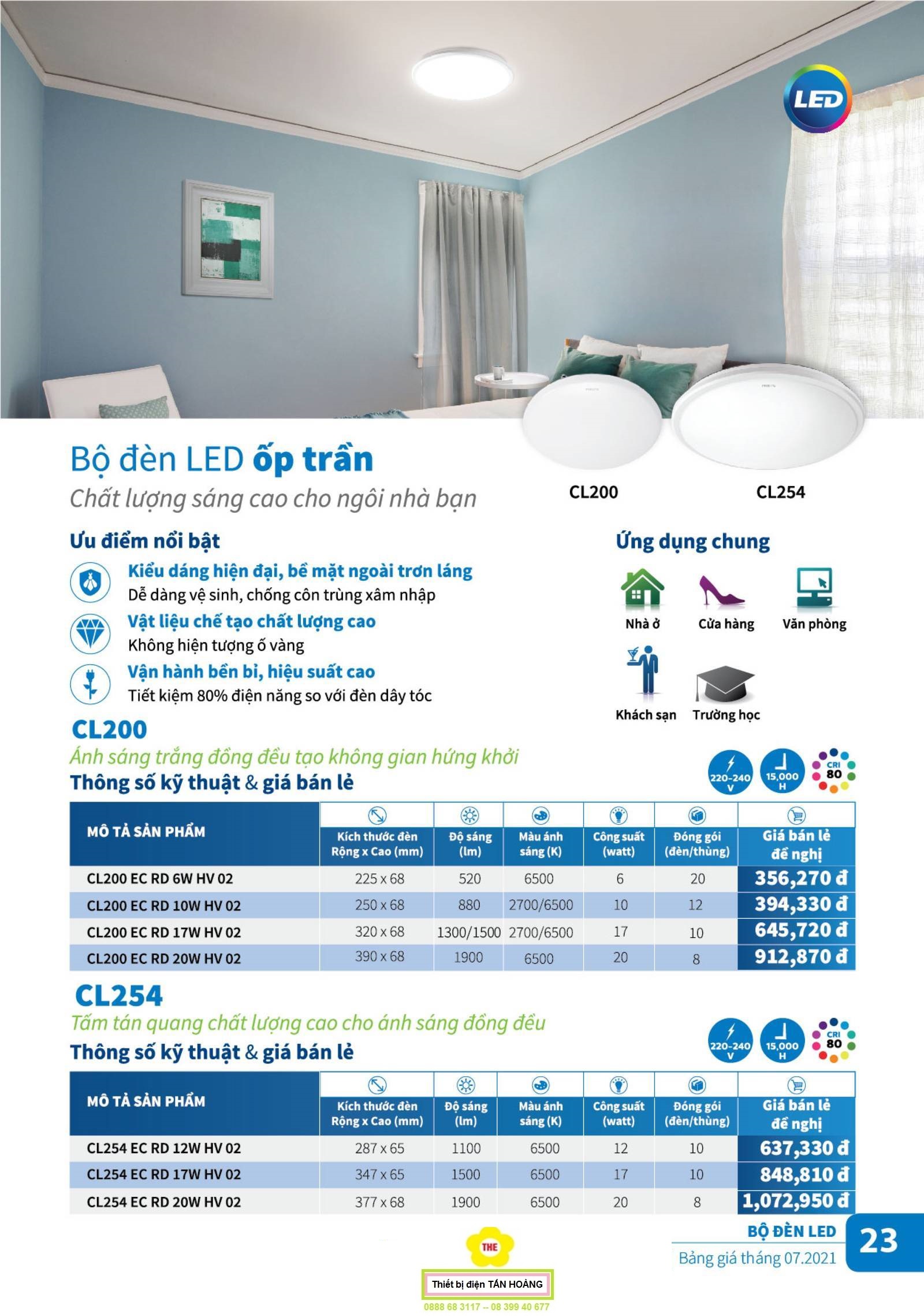 Đèn Led ốp trần Philips 33369 - Mã mới CL200 ( 6W - 10W - 17W - 20W )