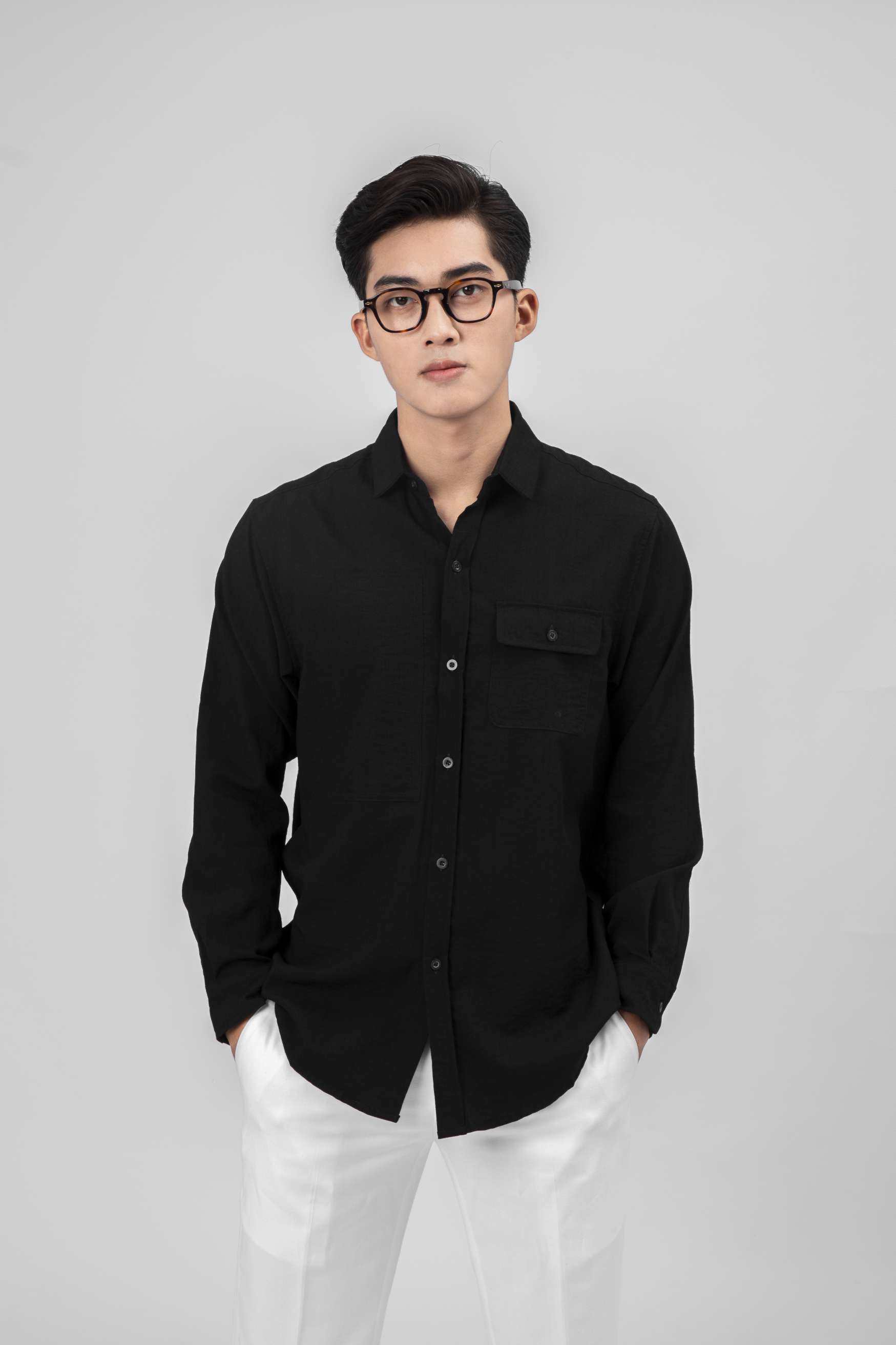 Áo sơ mi nam tay dài nam FEAER chất lụa thoáng, cao cấp Basic Long Sleeve