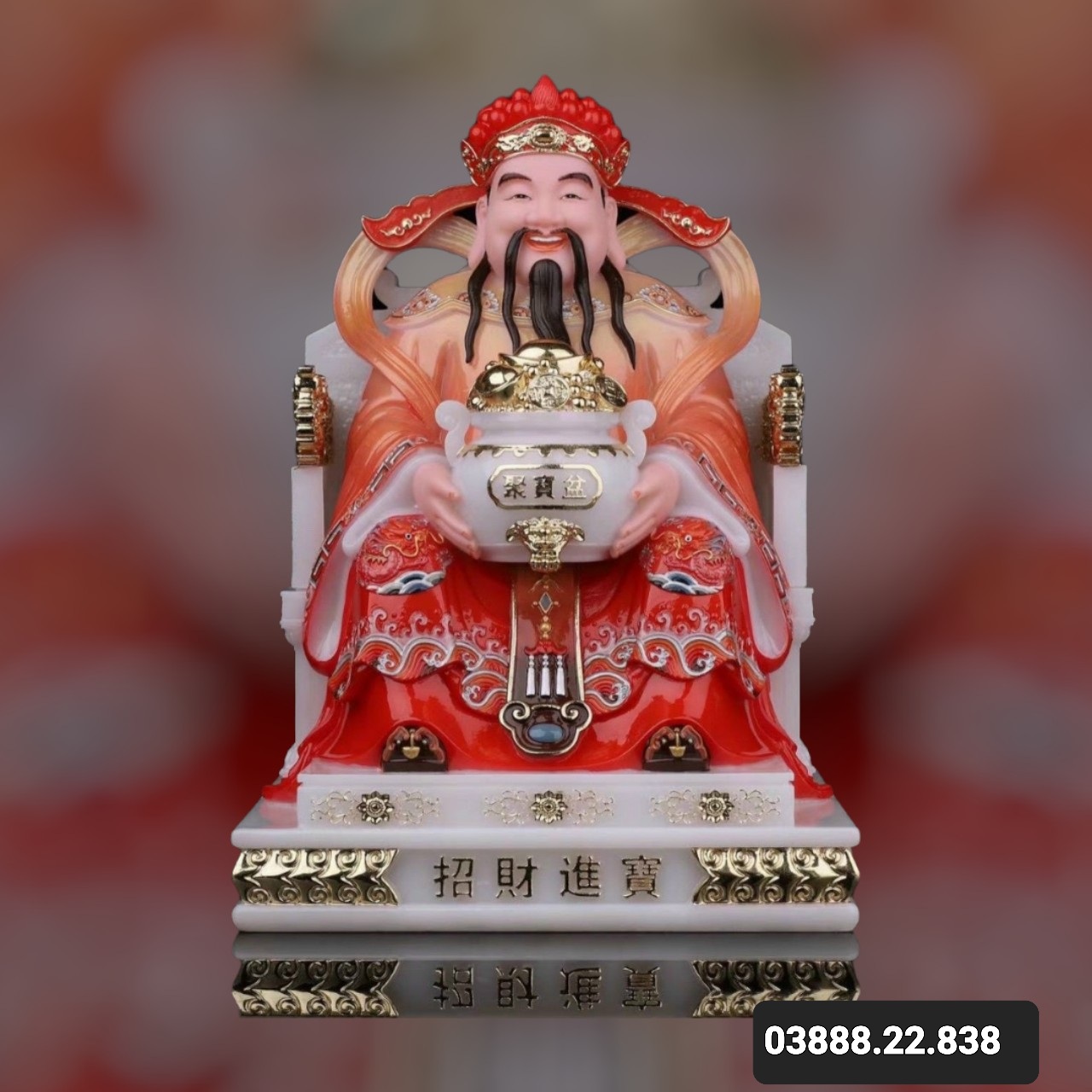 Ông thần tiền đá mẫu mới 12in cao 30 cm
