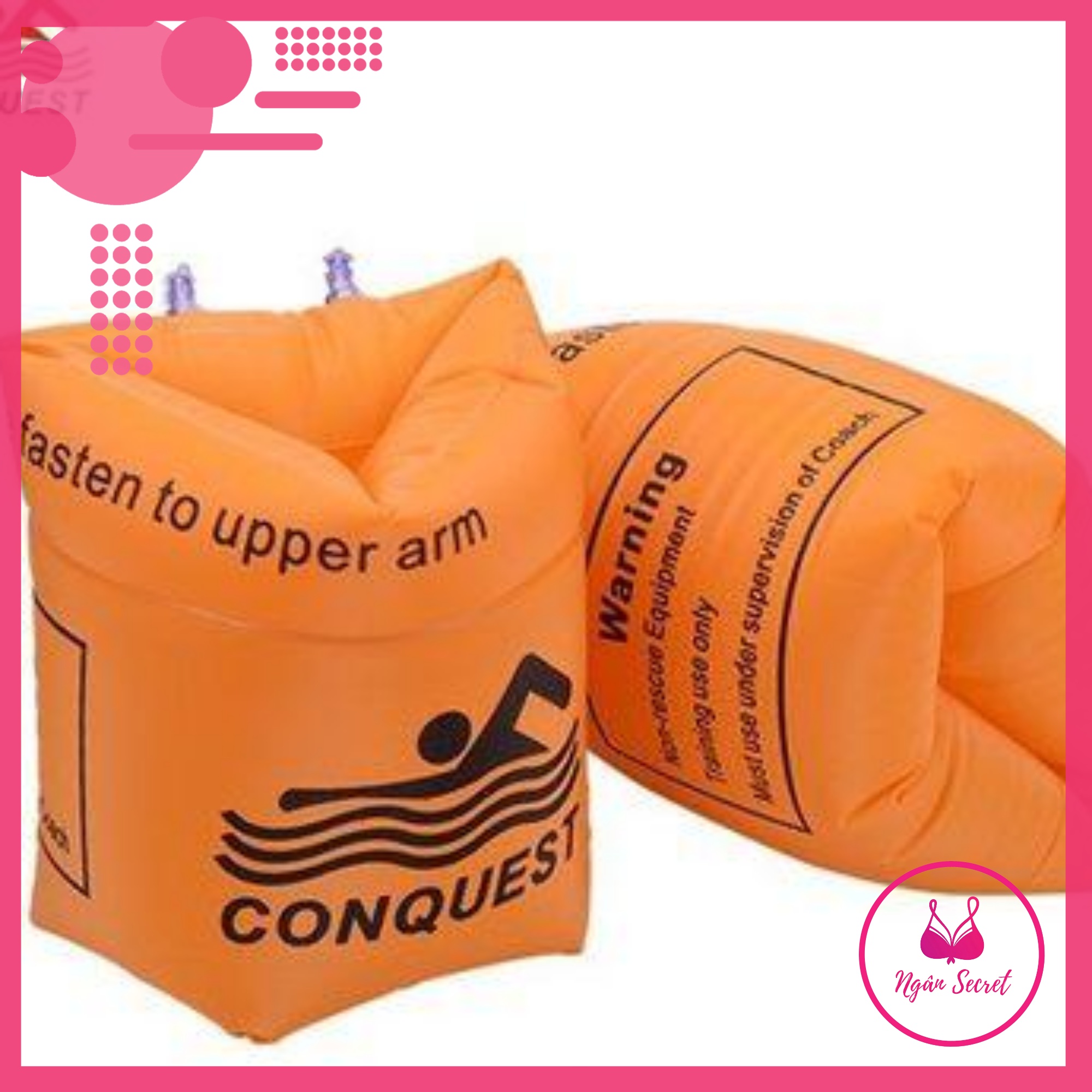 HCMPhao đeo tay tập bơi CONQUEST phù hợp cho trẻ từ 2 tuổi an toàn chất