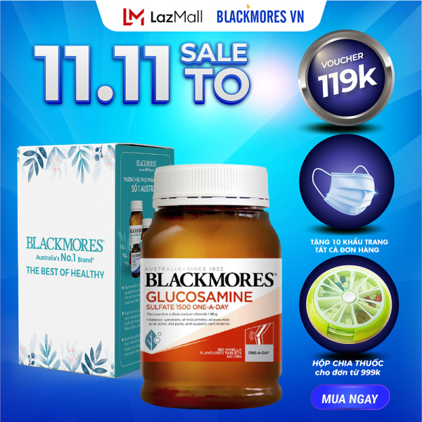 Blackmores Glucosamine 1500 One-A-Day 180v, Thực phẩm chức năng bổ xương khớp Blackmore Úc, 180v nhập khẩu