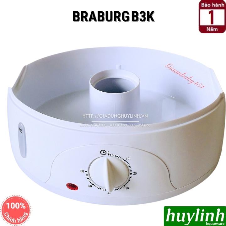 Nồi hấp điện 3 tầng Braburg B3L - 8.5 lít - B3K - 9 lít