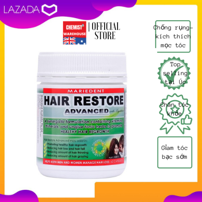 [Hàng Chuẩn ÚC] Hair Restore Advance - Viên uống chống rụng tóc, kích thích mọc tóc 60 viên