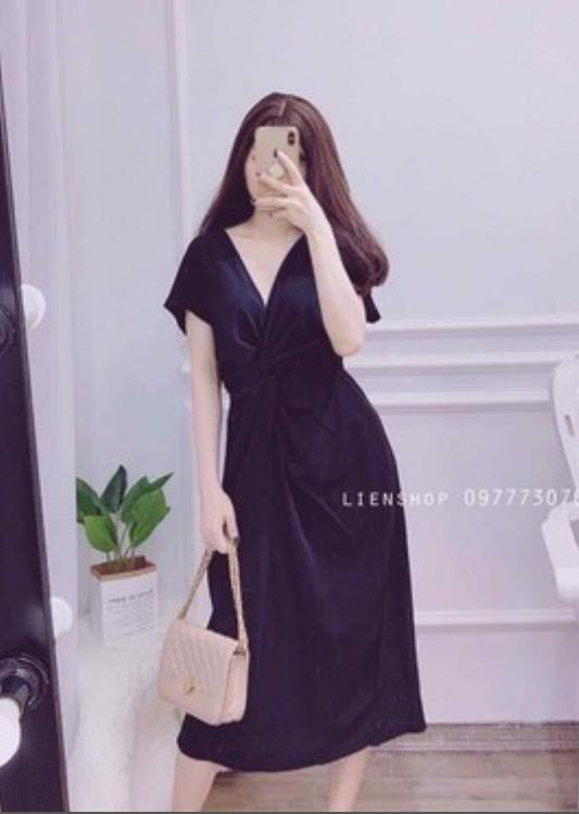 Đầm xoắn ngực cánh dơi JapanQH320