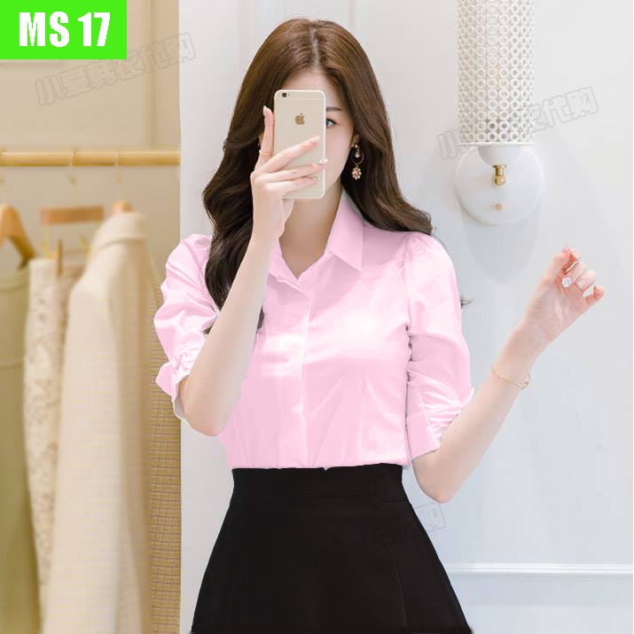 ÁO SƠ MI NỮ NƠ TAY XINH XẮN