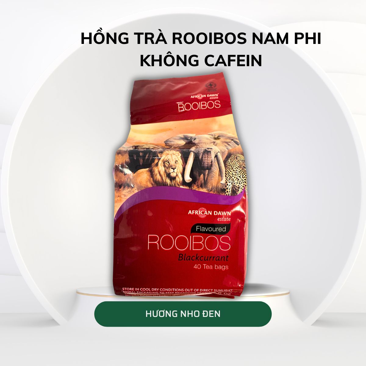 Trà thảo mộc Rooibos Nam Phi - Hương nho đen 100gr - Rooibos tea Blackcurrant