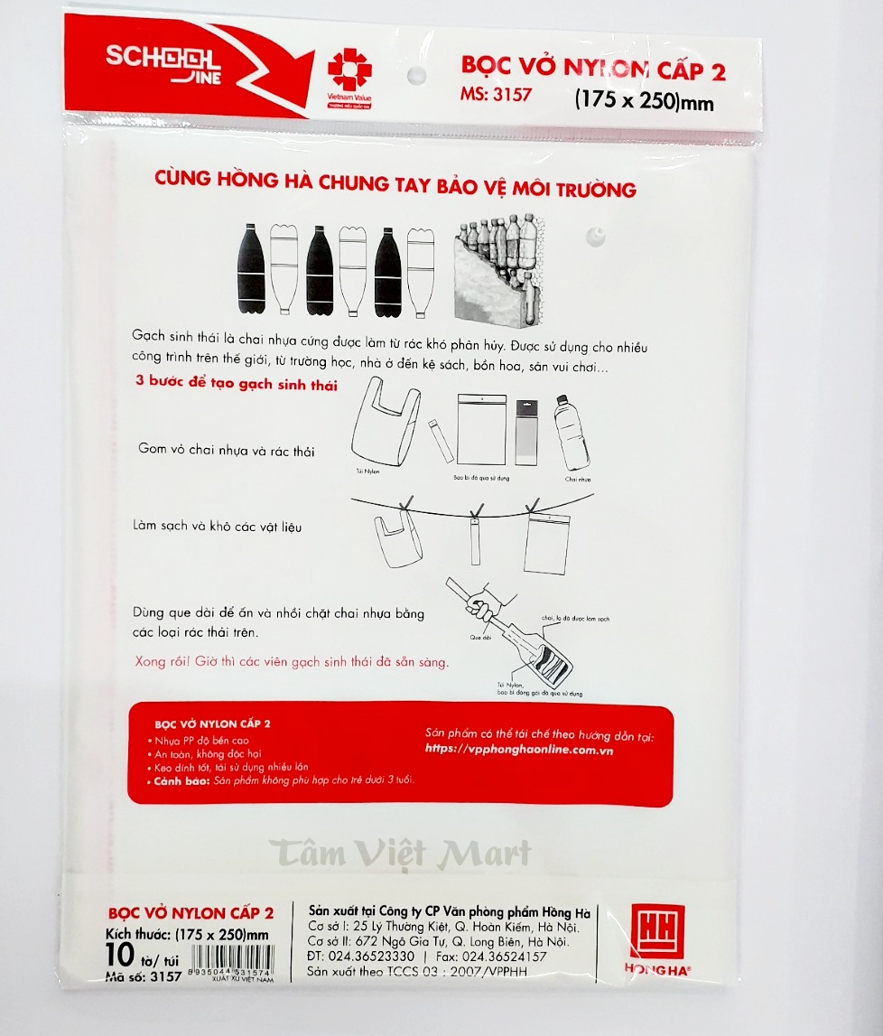 Bọc vở nilon Hồng Hà(Dùng cho học sinh Cấp 1 và Cấp 2)