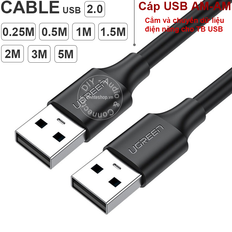 Cáp USB AM-AM 2.0 Ugreen US102 0.25M đến 3M - Dây USB 2 đầu đực