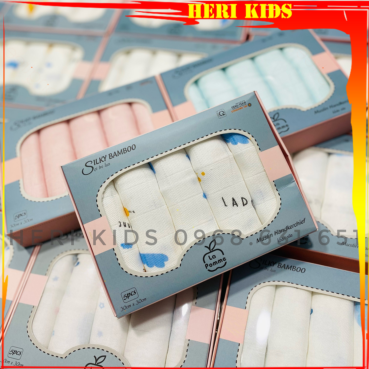 Khăn sữa sợi tre lụa Lapomme 30x30 cm