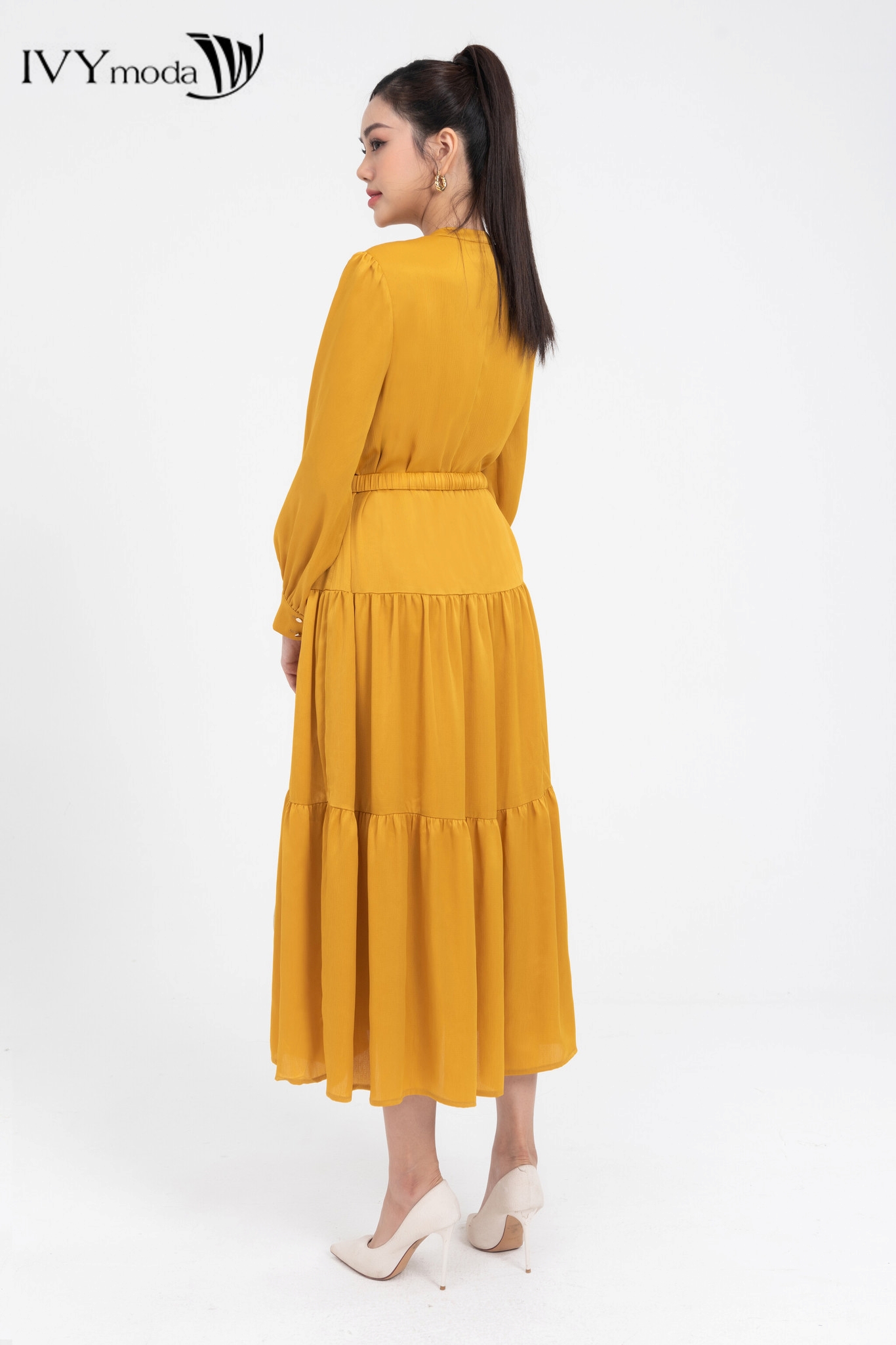 [DUY NHẤT 9.4  SIÊU VOUCHER 15% - FREESHIP ĐƠN 499K] Đầm maxi lụa phối đai IVY moda MS 48T0216