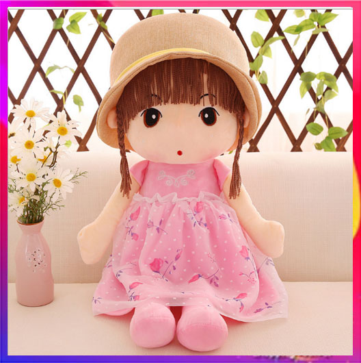 Búp bê váy hoa cao 45cm cao cấp hồng