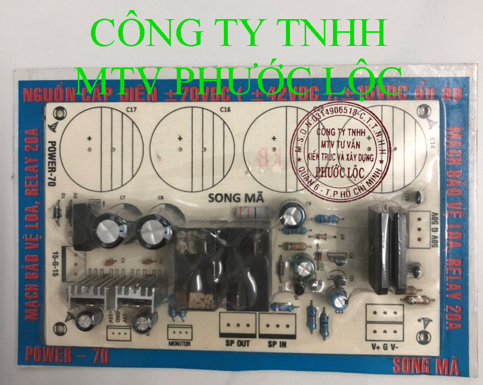 MẠCH NGUỒN AMPLY 4 TỤ BẢO VỆ LOA RELAY 20A