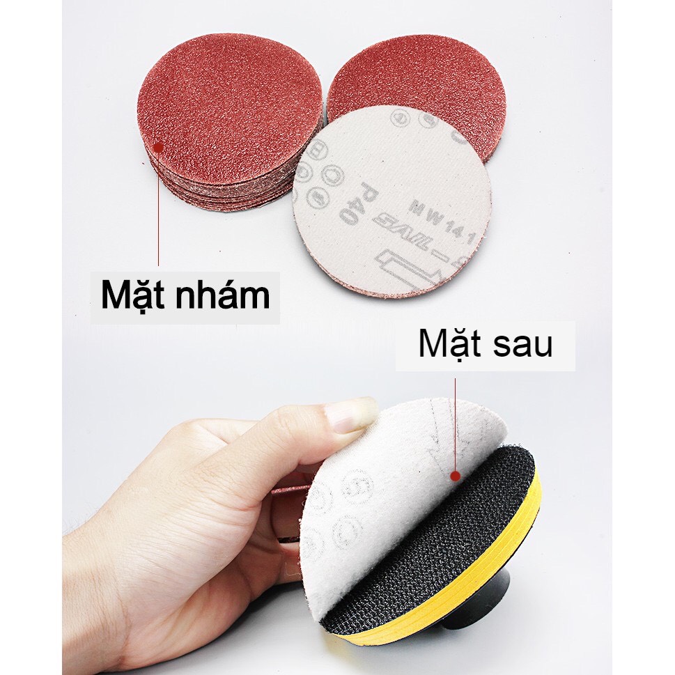 Combo 10 giấy nhám tròn tự dính 100mm
