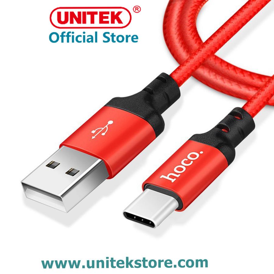 [UNITEKSTORE.COM] Cáp sạc TypeC Hoco X26 2A dài 1M - dây bọc dù (Hỗ trợ sạc nhanh và truyền dữ liệu)