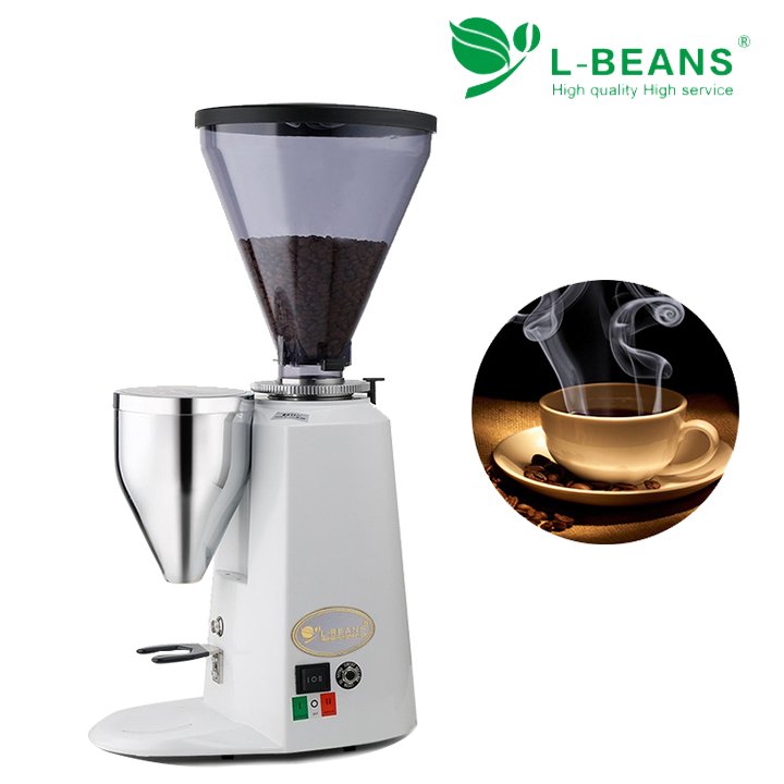 Máy xay hạt cà phê chuyên nghiệp dùng cho quán cà phê thương hiệu cao cấp Italia L-Beans 900A, công suất 350W, tốc độ vòng quay 1.450 vòng/phút, bảng điều khiển điện tử tiện lợi