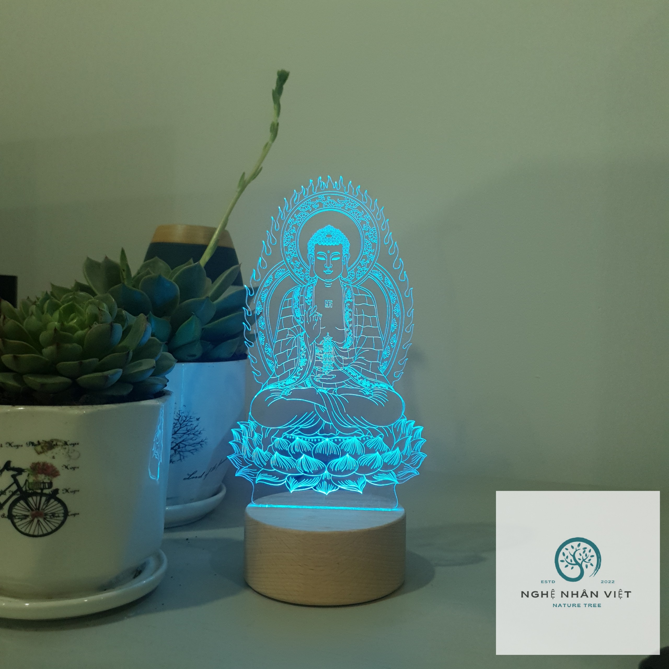 Đèn 3D Dược Sư Lưu Ly Quang Vương Phật