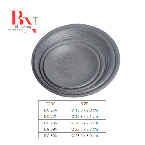 [HCM]Đĩa Nhựa Gân Melamine Nhám Xám