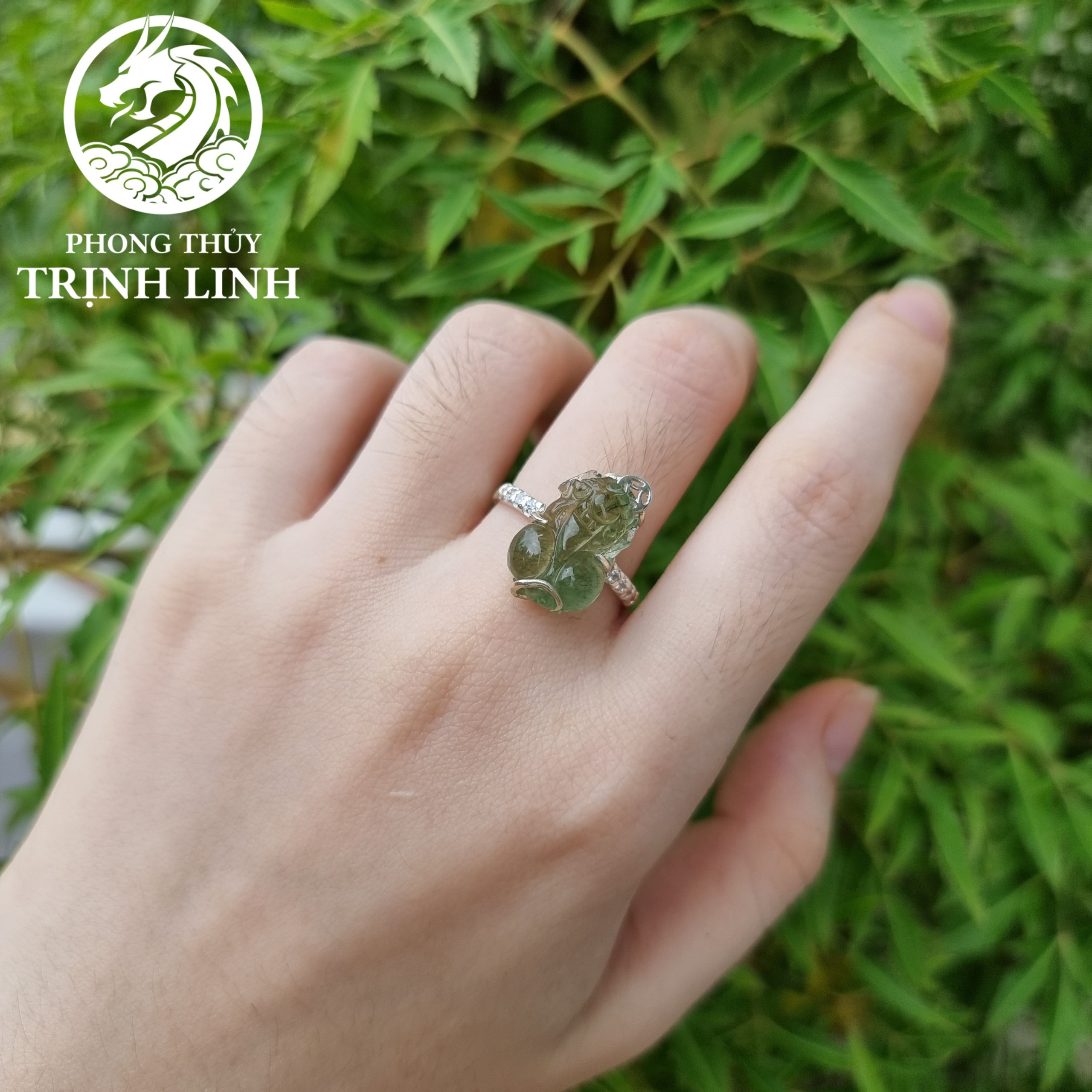 NHẪN BẠC TỲ HƯU PERIDOT (INBOX ĐẶT SIZE)